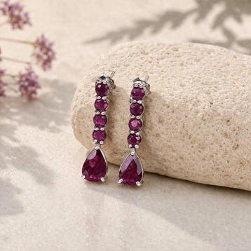 Zonder minimumprijs - Oorbellen Zilver - Ruby -, Nieuw