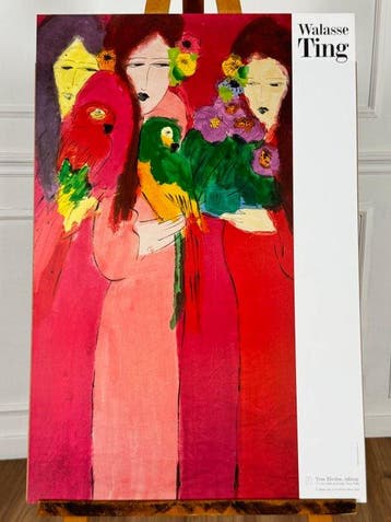 Walasse Ting - Donne con Pappagalli (Yves Rivière, Paris), Antiek en Kunst