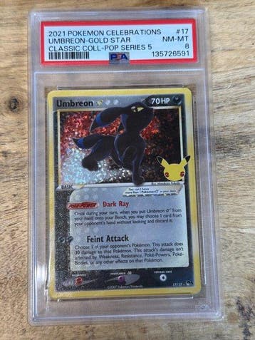 Pokémon - 1 Graded card - Umbreon 17 Foil - PSA 8 - Various, Nieuw