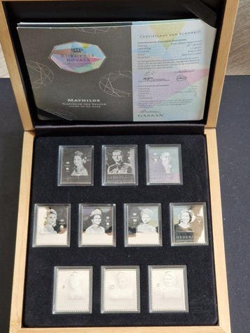 Nederland 2013 - Complete luxe box Europese Royals in zilver, Postzegels en Munten, Postzegels | Nederland, Gestempeld