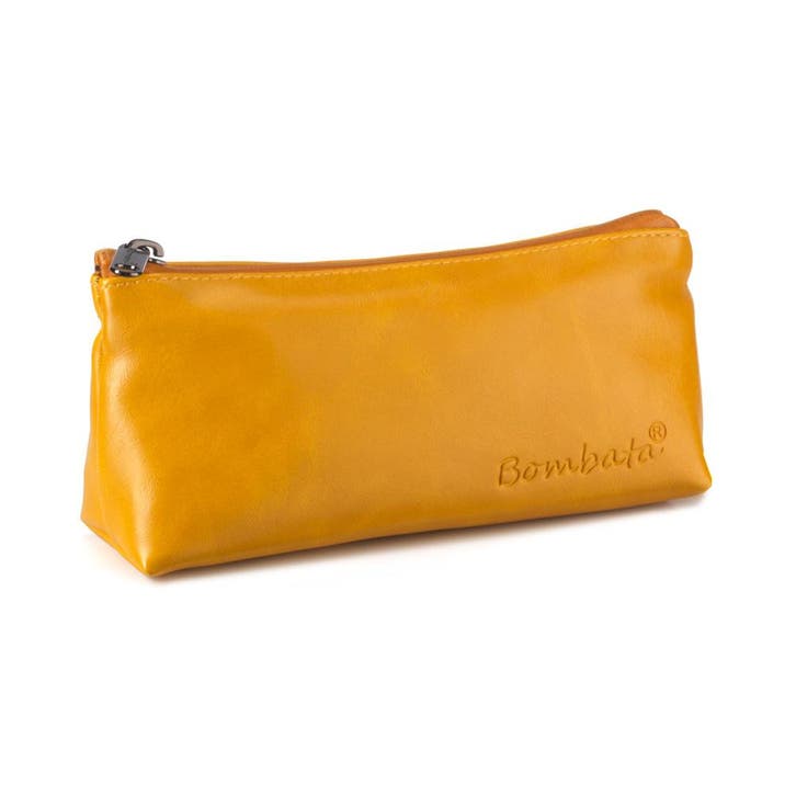 Bombata Evolution Triangular Etui - Kunstleer - Geel, Diversen, Schoolbenodigdheden, Nieuw, Verzenden