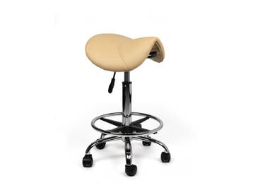 Zadelkruk Beige - Standaard Zithoogte met Voetsteun, In hoogte verstelbaar, Nieuw, Kunststof