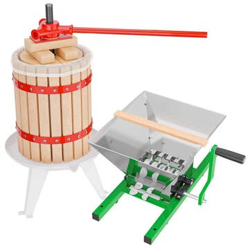 Borg Fruitpers 18 liter + Borg Fruitmolen 7 liter Wijn Cider, Nieuw