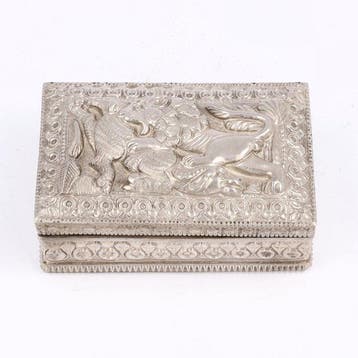 Afrika - Lion decor - Snuisterijendoos - Doos - .980 zilver