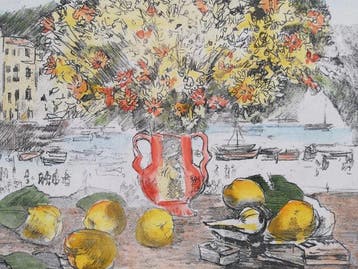 Michele Cascella (1892-1989) - Vaso di fiori a Portofino -
