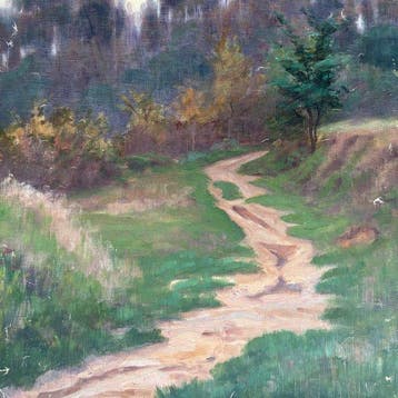 Charles Wilsin (1852-1932) - Paysage au Sentier - Arbres, Antiek en Kunst