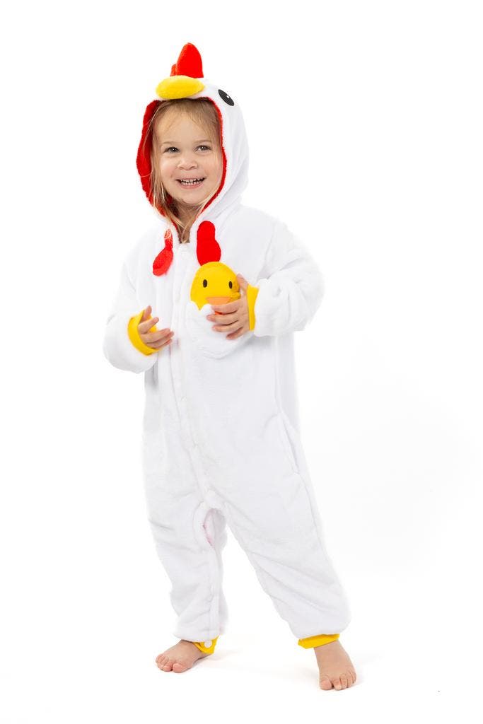 Onesie Kip Pak 140-146 Kippenpak Kostuum Wit Ei Hen Kinder Z, Kinderen en Baby's, Carnavalskleding en Verkleedspullen, Nieuw, Ophalen of Verzenden