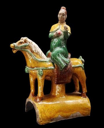 Oud-Chinees - Ming-dynastie dakpan - Cavalière - 17e eeuw