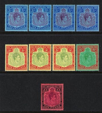 Bermuda 1938 - Koning George VI aardige groep, Gestempeld