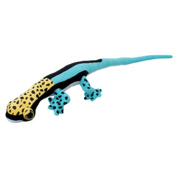 Nature Planet gekko knuffel - pluche - blauw/geel - 62 cm, Verzenden, Nieuw