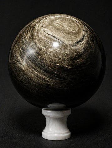 Indrukwekkende goudglans-obsidiaanbol met sterke natuurlijke