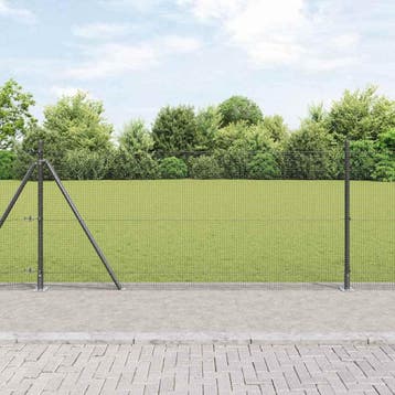 vidaXL gelast draadhek met betonnen voetstuk 25 x 1 m, Verzenden, Nieuw, IJzer