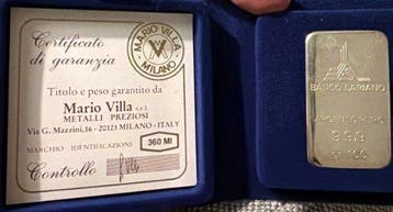 100 gram - Zilver .999 - Banco Lariano