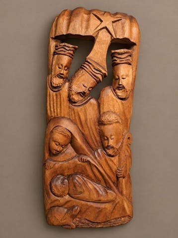 Kerstdecoratie - Hout - Afrikaanse Kerstgroep