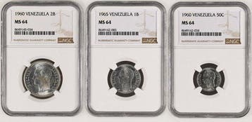 Venezuela. Serie de 1/2, 1 y 2 Bolívares 1960/1965 - NGC