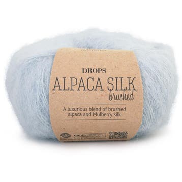 DROPS Brushed Alpaca Silk Uni Colour - 14 ochtendmist - Wo, Ophalen of Verzenden, Nieuw