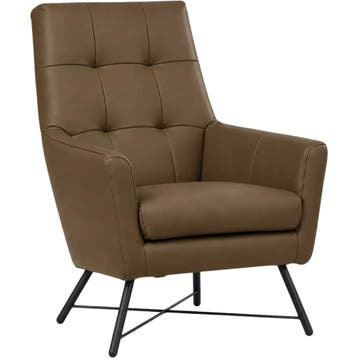 Leren fauteuil Proud - Toledo Lever (bruin), Nieuw, Ophalen of Verzenden, 75 tot 100 cm, Industrieel, Modern