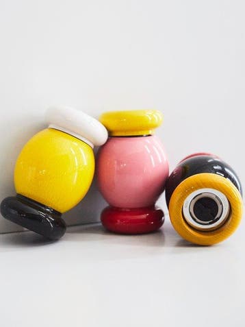Alessi - Ettore Sottsass - Zout- en pepervaatjes - Twergi