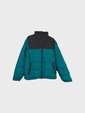 The North Face Pufferjas Heren maat M Blauw, Ophalen of Verzenden, Zo goed als nieuw, The North Face, Maat 48/50 (M)