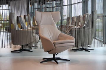 Design relaxfauteuil leer Gealux Arc 8043 met 2 motoren+accu, Ophalen of Verzenden, Nieuw, Design, modern