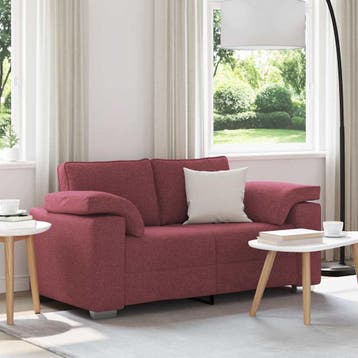vidaXL Loveseat Wijnrood 160 cm Stof, Verzenden, Nieuw, Stof, 150 tot 200 cm