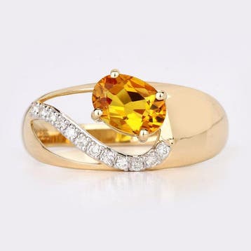 Zonder minimumprijs - Ring - 14 karaat Geel goud - 0.84ct., Sieraden, Tassen en Uiterlijk, Nieuw