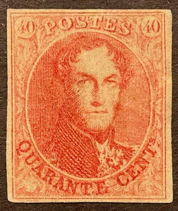 België 1861 - Leopold I - Medaillon zonder watermerk - 40c, Gestempeld