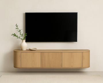 Tv meubel Novero Zwevend eiken 180 cm - Naturel, Ophalen of Verzenden, Nieuw