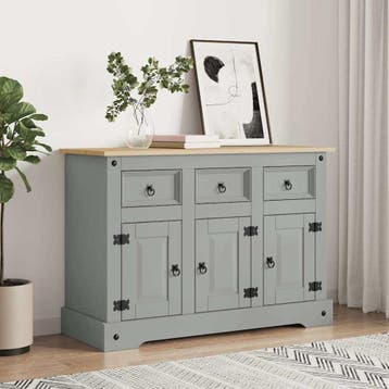 vidaXL Dressoir Corona 112x43x78 cm massief Mexicaans, Verzenden, Nieuw, Grenenhout, Minder dan 50 cm