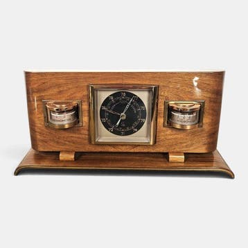 Lufft Aneroid barometer - Hout - Tafelweerstation jaren 30