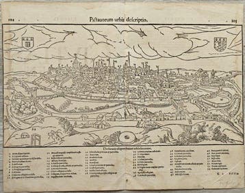 Europa - Frankrijk, stad Poitiers; Sebastian Münster (1488, Boeken, Nieuw