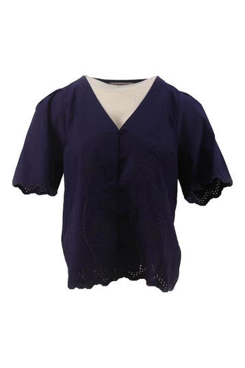 Pom Amsterdam Blouse in maat 36 Blauw, Kleding | Dames, Pom Amsterdam, Verzenden, Zo goed als nieuw, Blauw