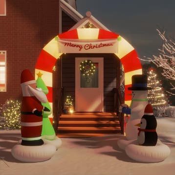 vidaXL Kerstboog opblaasbaar met LEDs 260 cm, Diversen, Kerst, Verzenden, Nieuw