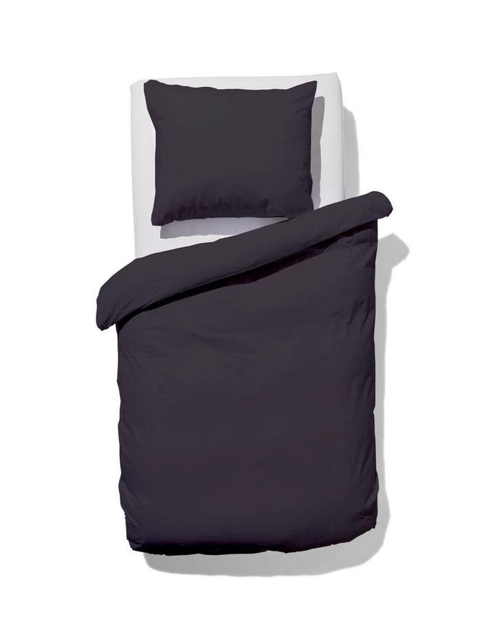 HEMA Dekbedovertrek 140x200/220cm zacht katoen donkergrijs, Huis en Inrichting, Slaapkamer | Beddengoed, Nieuw, Verzenden