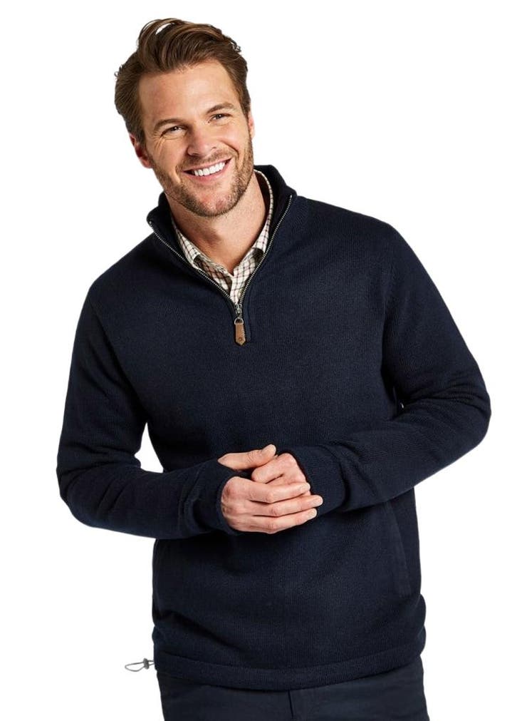 Dubarry Feeney Trui Halve Rits Navy L, Kleding | Heren, Truien en Vesten, Ophalen of Verzenden