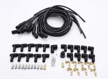 8.5mm Spark Plug Wire Set V8 - 45 degree boots black, Ophalen of Verzenden, Nieuw