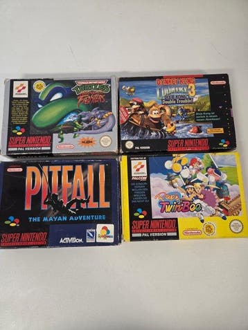 Nintendo - Snes - Turtles Tournament CIB, Popn Twin Bee &, Nieuw