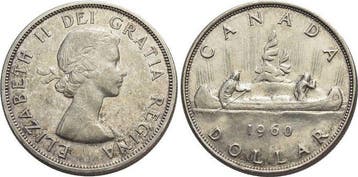 Dollar 1960 Canada Elisabeth Ii 1952-2022, Postzegels en Munten, Verzenden