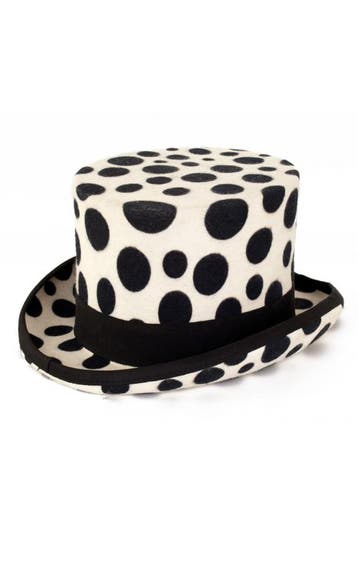 KIMU® Hoge Hoed Wit Zwarte Stippen Dalmatiër 57 Steampunk To, Kleding | Dames, Ophalen of Verzenden, Nieuw, Carnaval
