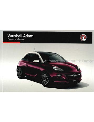 2016 VAUXHALL ADAM INSTRUCTIEBOEKJE ENGELS