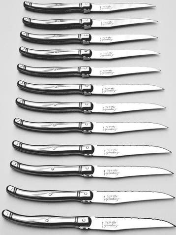 Laguiole - 12x Steak Knives - Completely Stainless Steel -