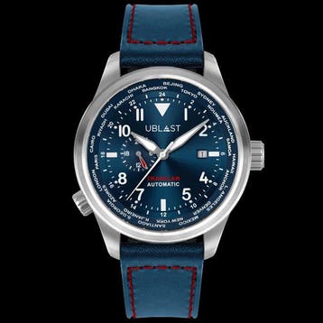 Ublast - Traveler Automatic World Time - REF.UBTR47BU/RD -, Nieuw