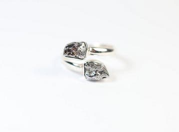 Meteoriet Campo del Cielo ring / nieuw 925. Sterlingzilver -