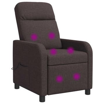 vidaXL Massage Recliner Donkerbruin Stof, Verzenden, Nieuw