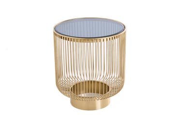 Moderne Salontafel VARIATION 40cm Goud met Zwart Glas -, Huis en Inrichting, Ophalen of Verzenden, Nieuw