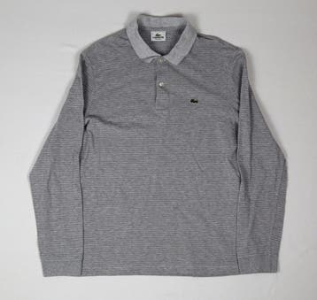 Lacoste heren polo grijs  maat 5 (L) Regular Fit, Verzenden, Gedragen