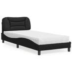 vidaXL Bed met matras Hvar kunstleer zwart 90x200 cm, Huis en Inrichting, Slaapkamer | Bedden, Overige materialen, 90 cm, Eenpersoons