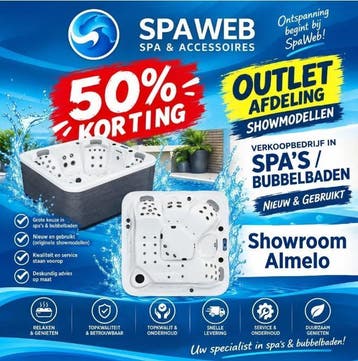 Outlet afdeling jacuzzis tot wel 50% korting, Tuin en Terras, Nieuw, Vast