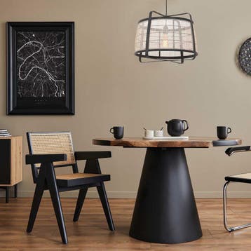 2dekans | Anne Lighting - hanglamp - Capos - zwart - hout, Ophalen of Verzenden, Zo goed als nieuw
