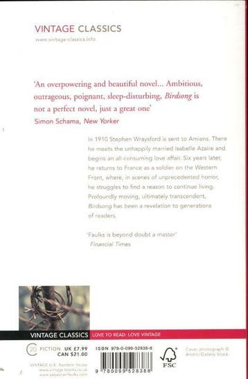 Birdsong 9780099528388 Sebastian Faulks, Verzenden, Zo goed als nieuw, Sebastian Faulks